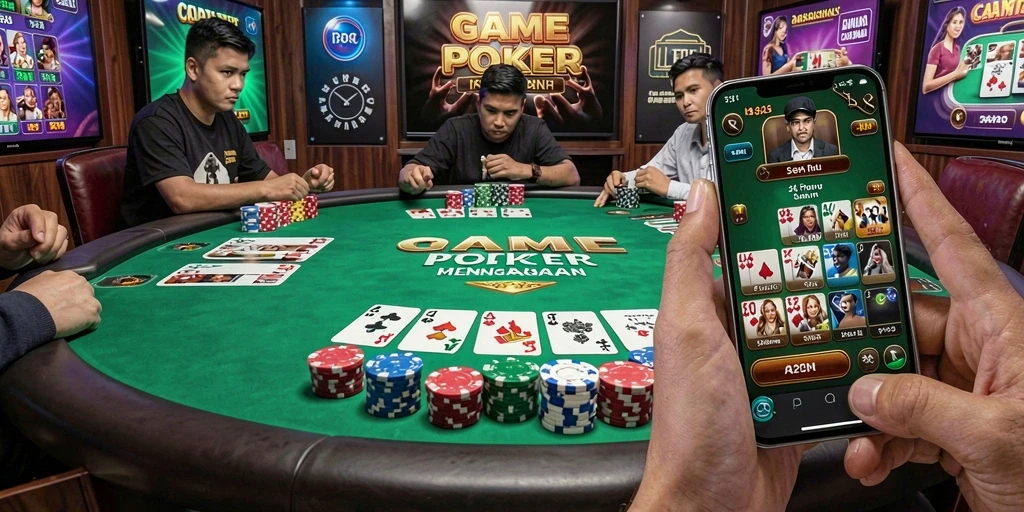 Tampilan permainan poker yang mendebarkan dalam 3446.