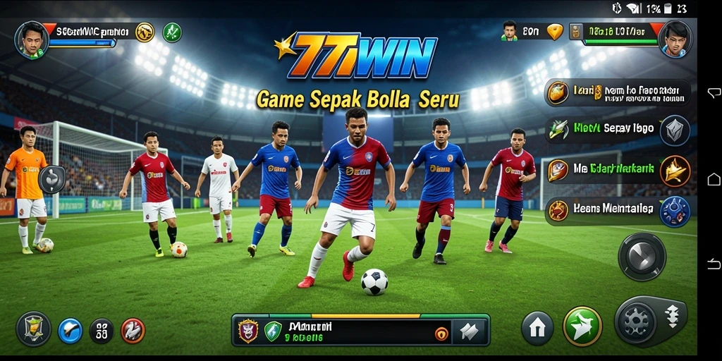 Tampilan gameplay 777WIN yang mendebarkan dalam pertandingan sepak bola.