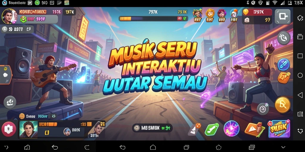 Gameplay seru dengan berbagai pilihan lagu musik.