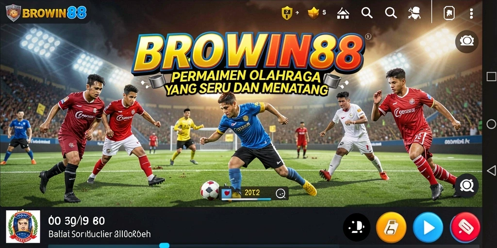 Tampilan gameplay seru dalam BROWIN88 dengan aksi olahraga yang mendebarkan.