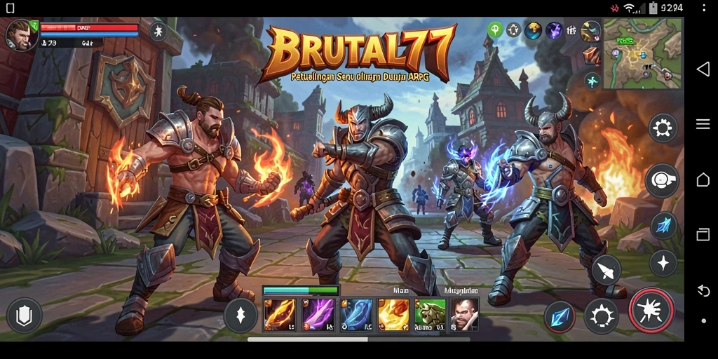 Tangkapan layar gameplay ARPG menarik di BRUTAL77.