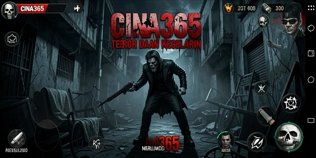 Gameplay CINA365 menampilkan suasana mencekam di dunia horor.