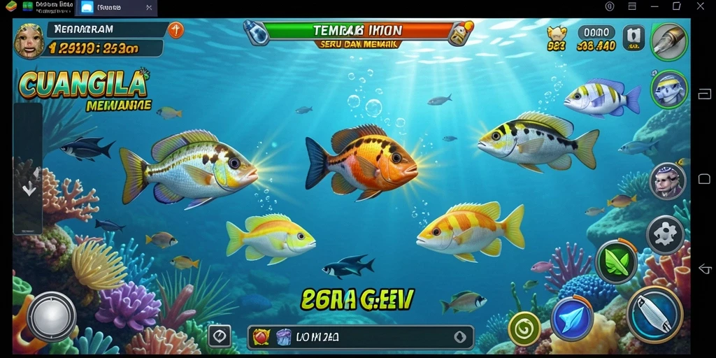 Screenshot utama CUANGILA menampilkan aksi seru dalam permainan Tembak Ikan.