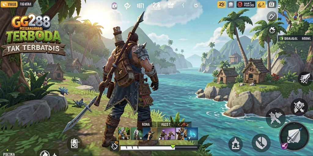 Screenshot gameplay GG288 menampilkan petualangan epik di dunia terbuka.