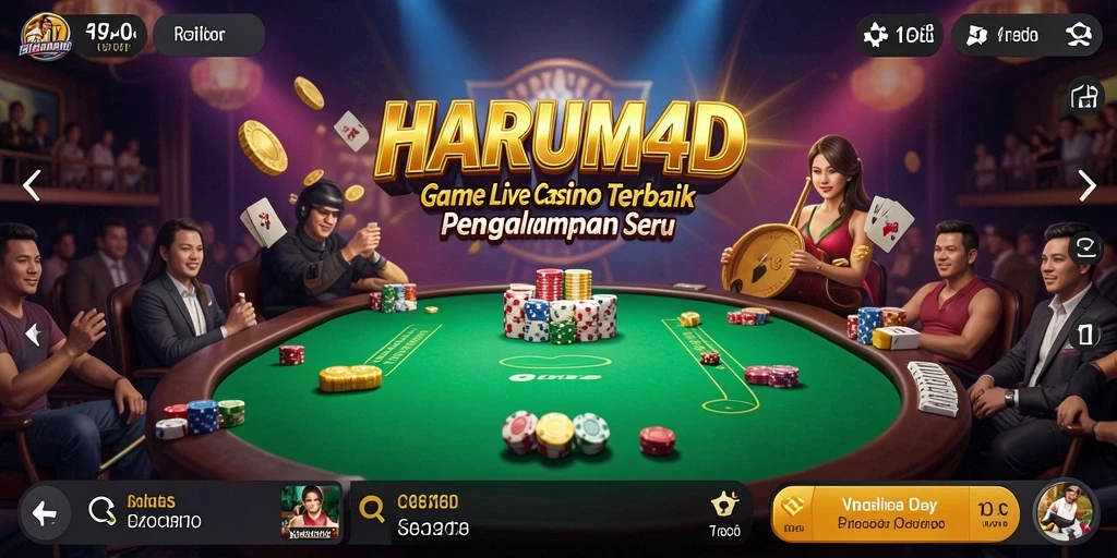 Screenshot gameplay HARUM4D yang menampilkan suasana Live Casino yang mendebarkan.