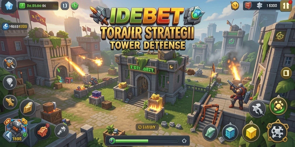 Tampilan layar gameplay IDEBET dengan pertahanan yang strategis dan menegangkan.