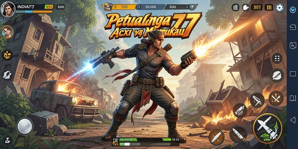 Tampilan gameplay seru dari INOVA77 dengan aksi yang dinamis.