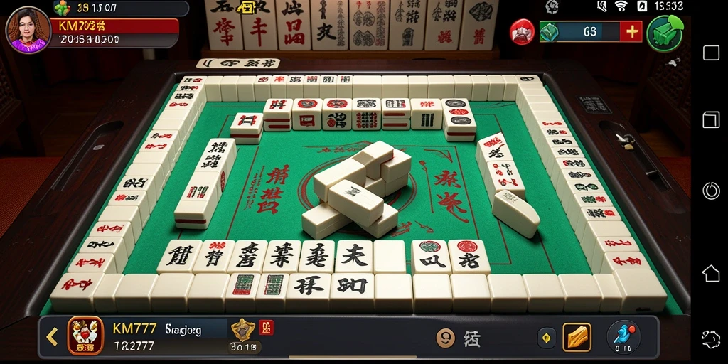 Screenshot gameplay KM777 menampilkan keseruan permainan Mahjong.