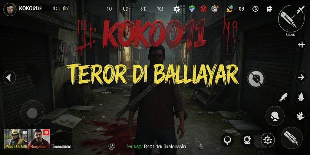 Screenshot menampilkan suasana menegangkan dalam KOKO11 saat menjelajahi ruangan angker.