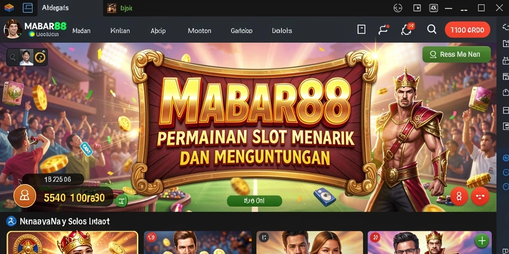 Tampilan gameplay slot MABAR88 yang menarik dan penuh warna.