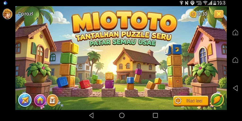 Screenshot gameplay MIOTOTO menunjukkan tantangan Puzzle yang menarik.