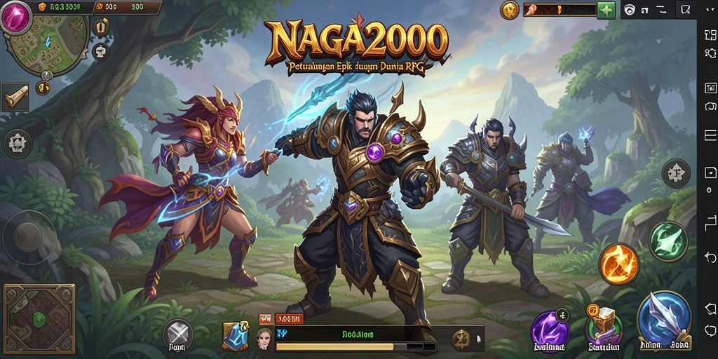 Tangkapan layar <strong>NAGA2000</strong> memperlihatkan aksi pertarungan epik dalam permainan RPG.