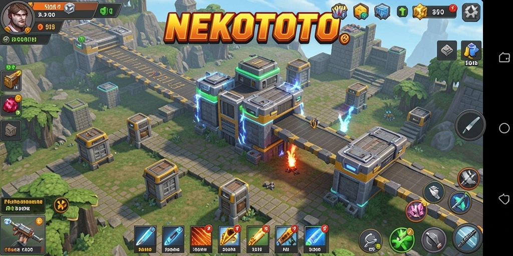 Tampilan gameplay NEKOTOTO yang menarik dalam Tower Defense.