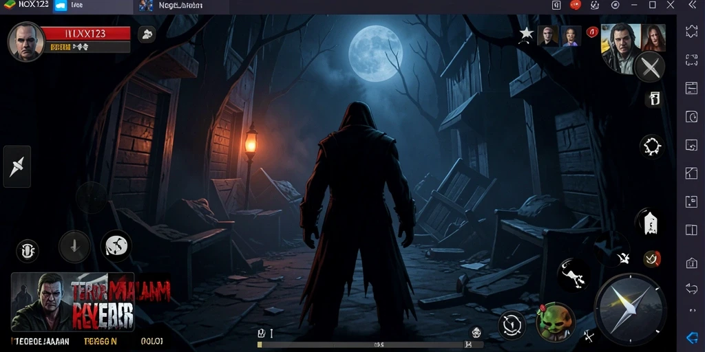 Tampilan gameplay menyeramkan dengan suasana kegelapan yang kelam.