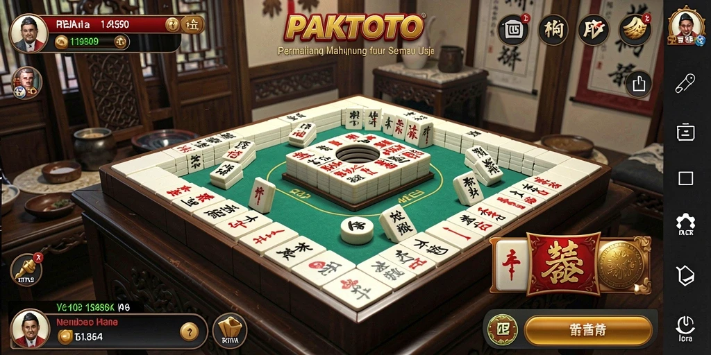 Tampilan gameplay PAKTOTO yang menarik dalam permainan Mahjong.