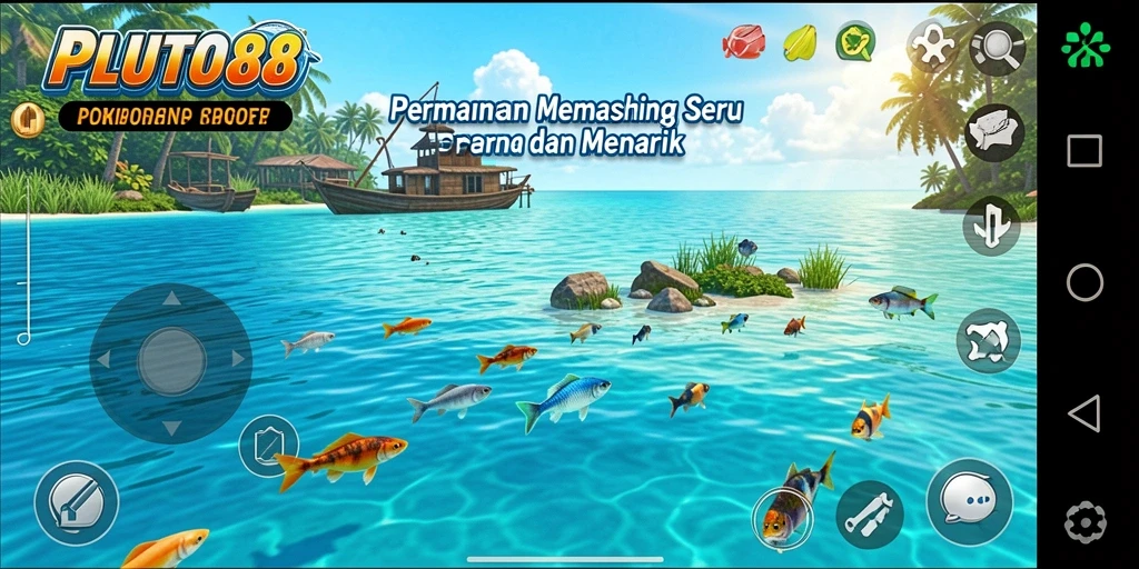 Tampilan gameplay menarik saat memancing di PLUTO88.