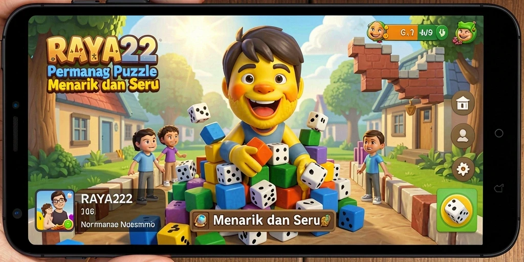 Tangkapan layar utama gameplay RAYA22 dengan teka-teki menarik.