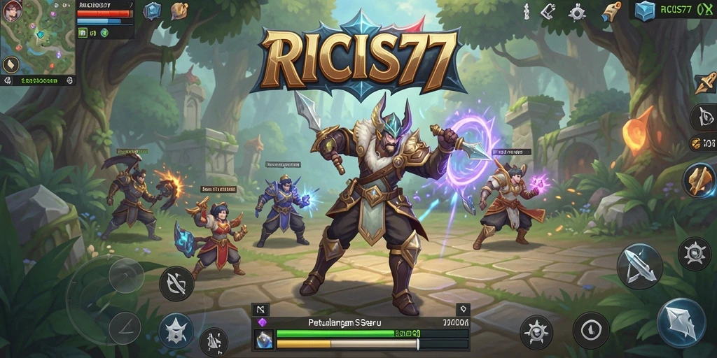 Tangkapan layar menunjukkan aksi mendebarkan dalam permainan MMORPG RICIS77.