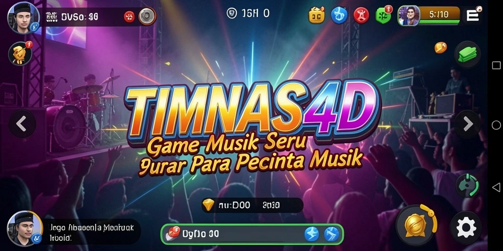 Screenshot gameplay TIMNAS4D menampilkan interaksi seru dengan musik.