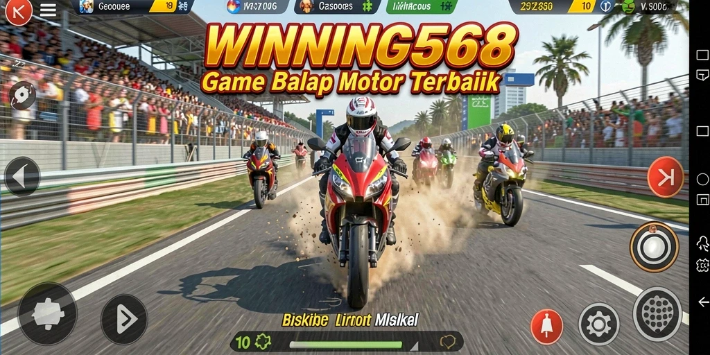 Gameplay mendebarkan balap motor di WINNING568.